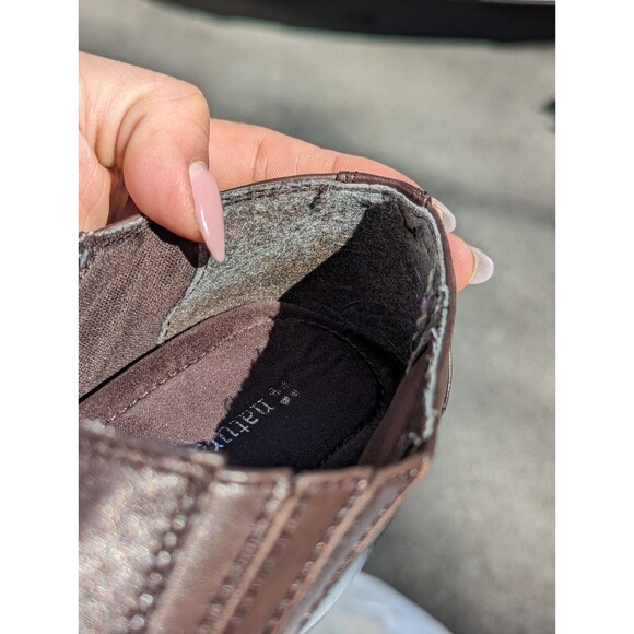 Vintage Naturalizer Size 8M Brown Leather Western Ankle Booties  Gold Toe plate - Picture 8 of 10